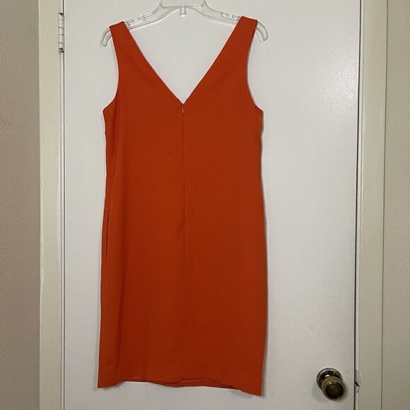Ralph lauren orange vneck sleeveless short shift dress with pockets size 4 - Picture 6 of 7